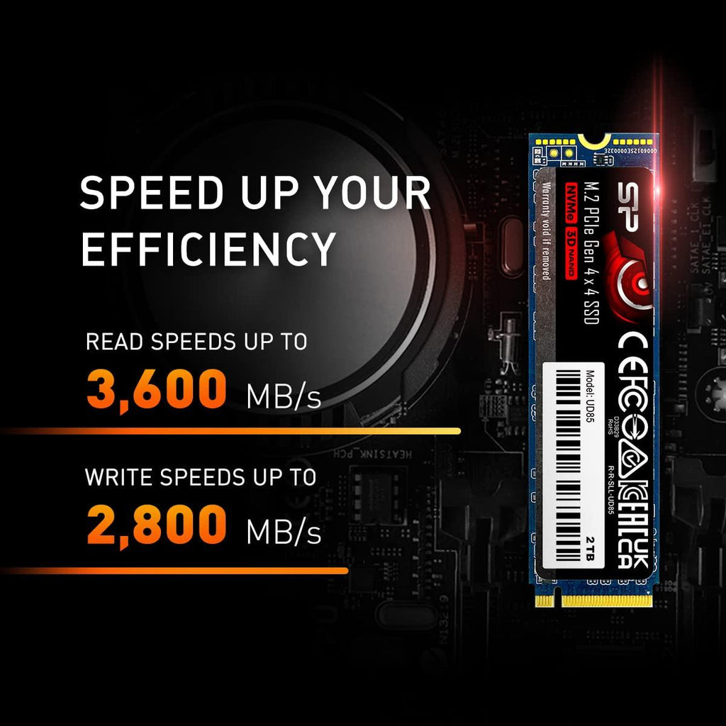 SP Silicon Power Ud85 250Gb Nvme Pcie 4.0 M.2 Ssd, Up to 3600Mb/S, 3D Nand M.2 2280 Pcie Gen4X4 Internal Solid State Drive for Desktop Laptop Pc Computer