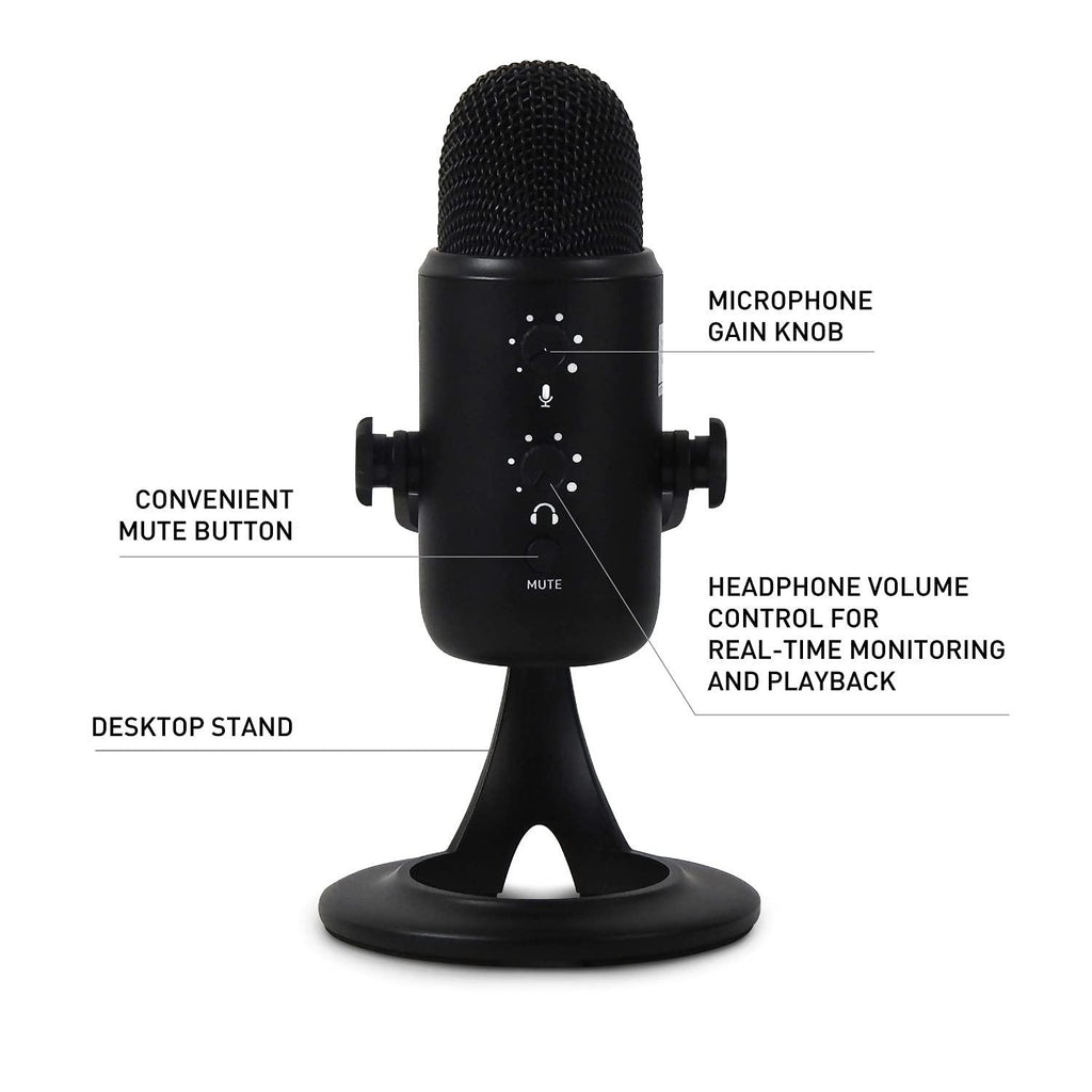 JBL Commercial CSUM10 Compact USB Microphone for Recording, Streaming and Online Calls, Black, Medium, Omnidirectional