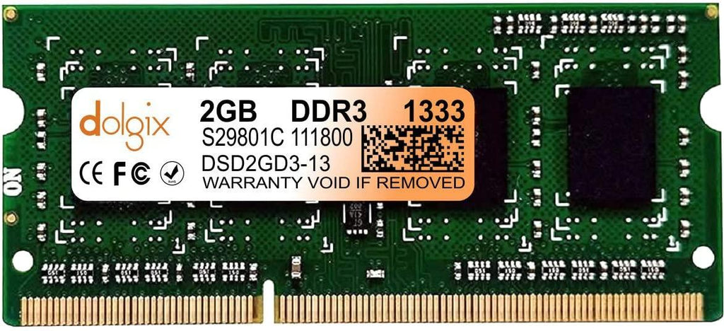 Dolgix 2GB DDR3 RAM | 1333MHz Laptop RAM | Notebook RAM (Memory) | CL-9 |SO-DIMM | PC3-10600 |1Rx8 Single Rank| 3 Year Warranty- (Made in India)