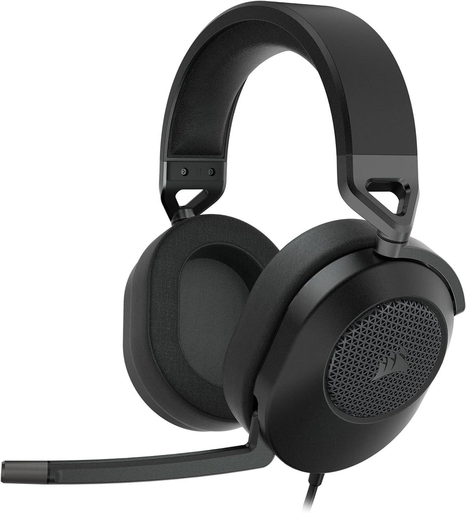 Corsair HS65 Surround Wired Gaming On Ear Headset (Leatherette Memory Foam Ear Pads, Dolby Audio 7.1 Surround Sound on PC and Mac, SonarWorks SoundID Technology, Multi-Platform Compatibility) Carbon