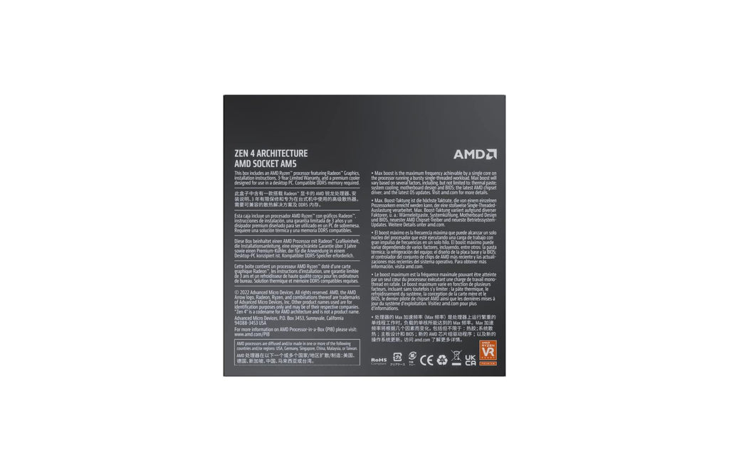 AMD 7000 Series Ryzen 9 7900 Desktop Processor 12 cores 24 Threads 76 MB Cache 3.8 GHz Upto 5.4 GHz AM5 Socket (100-100000590BOX) Socket AM5