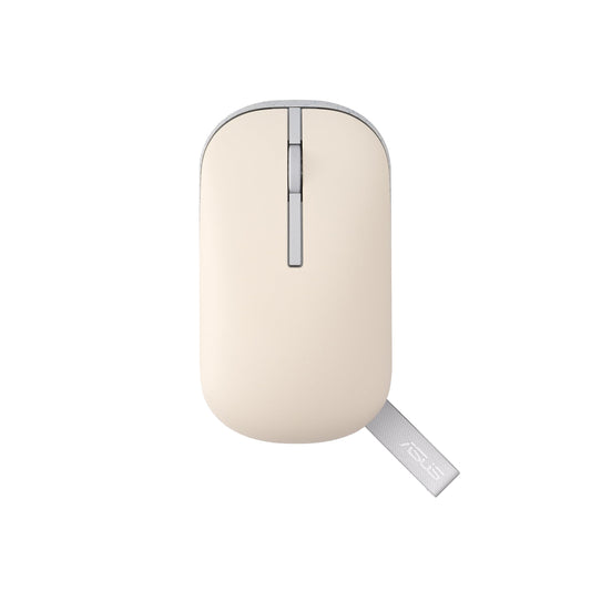 ASUS Marshmallow Md100 USB Mouse, Silent Button, Up to 1600 Dpi, Dual-Mode Connection, with Newtro Green Cover, (Astro Beige)