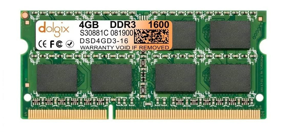 Dolgix 4GB DDR3 RAM|1600MHz Laptop RAM|Notebook RAM (Memory) SO-DIMM |CL-11 | PC3-12800 |2Rx8 Dual Rank | 3 Year Warranty- (Made in India)