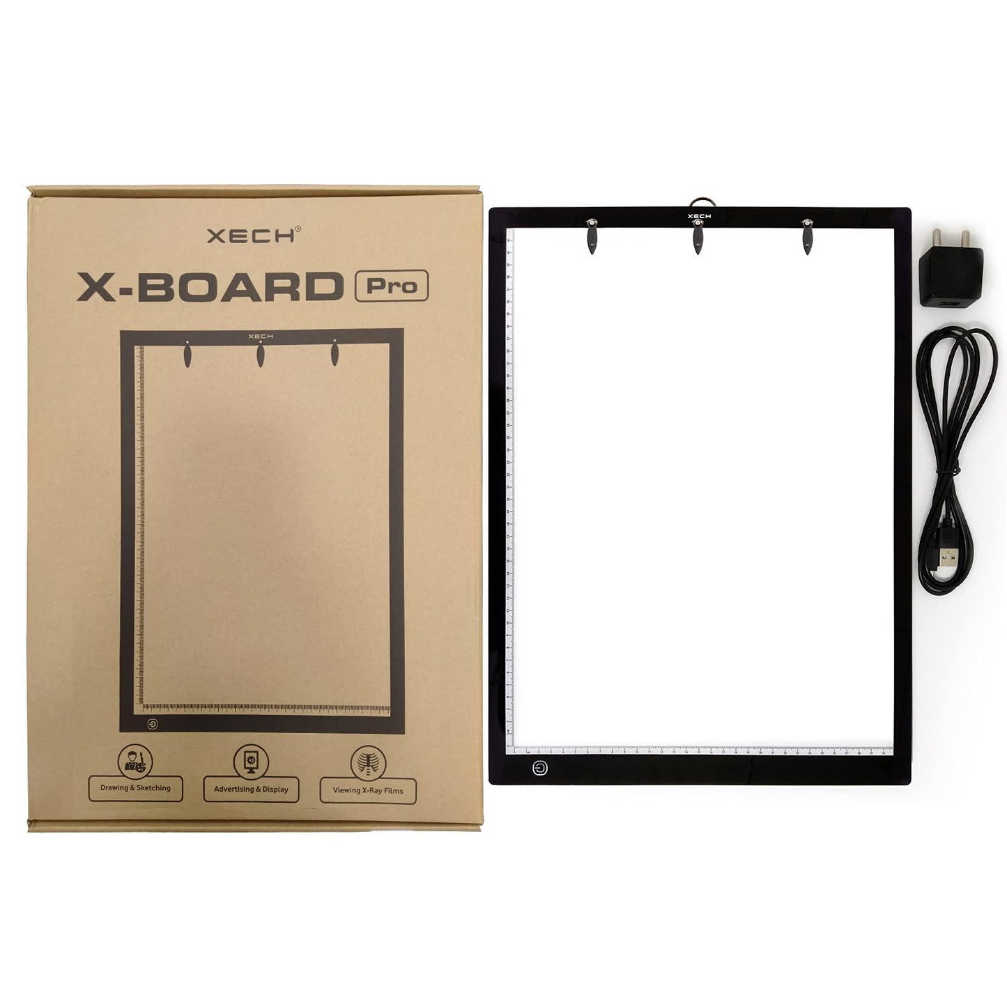 XECH Sketch Pad LED Drawing Board A3 Size X-Board Big Tracing Boards For Kids Artists Students USB Powered with Adjustable Brightness & Touch Sensors Xray View Box Light Board for Doctors (A3 Size) (White)