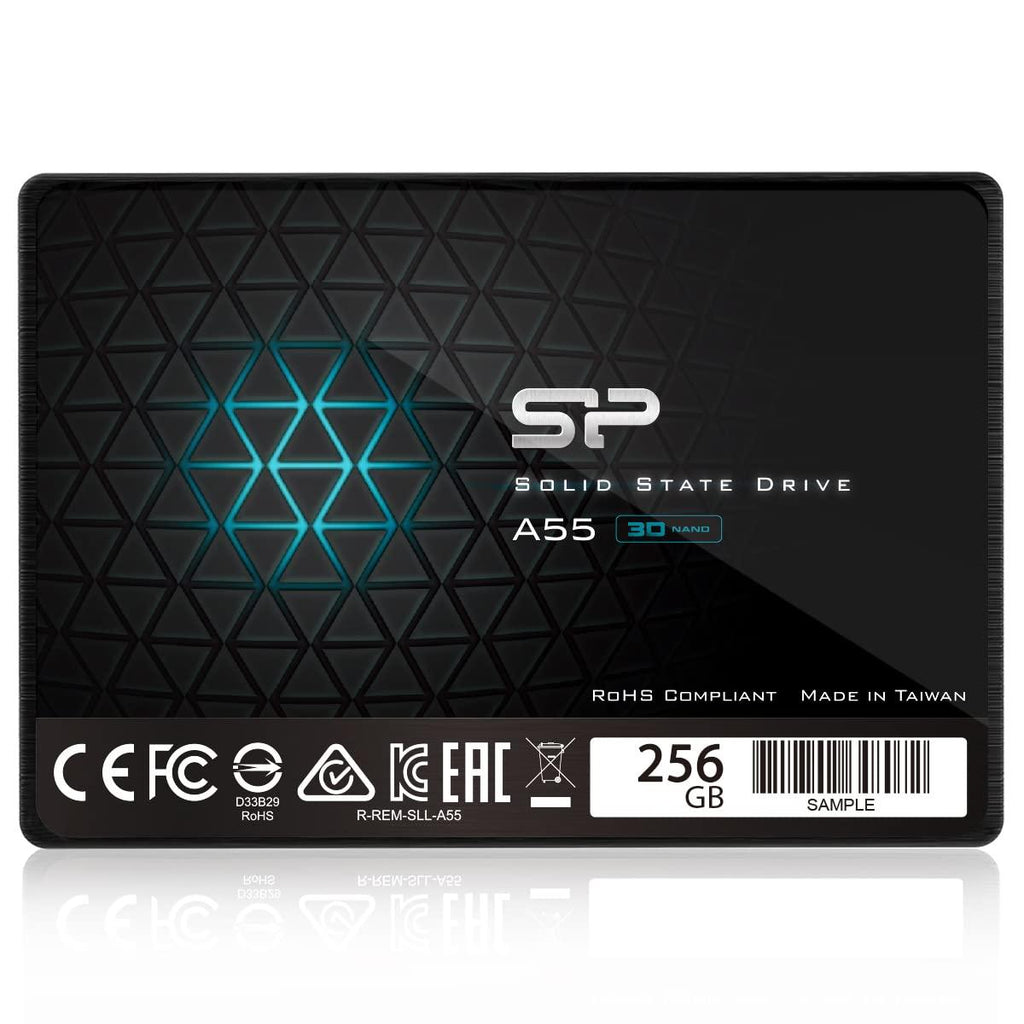 Silicon Power Ace A55 256GB SATA SSD, Up to 500MB/s, 3D NAND with SLC Cache, 2.5 Inch SATA III 6Gb/s Internal Solid State Drive for Desktop Laptop PC Computer