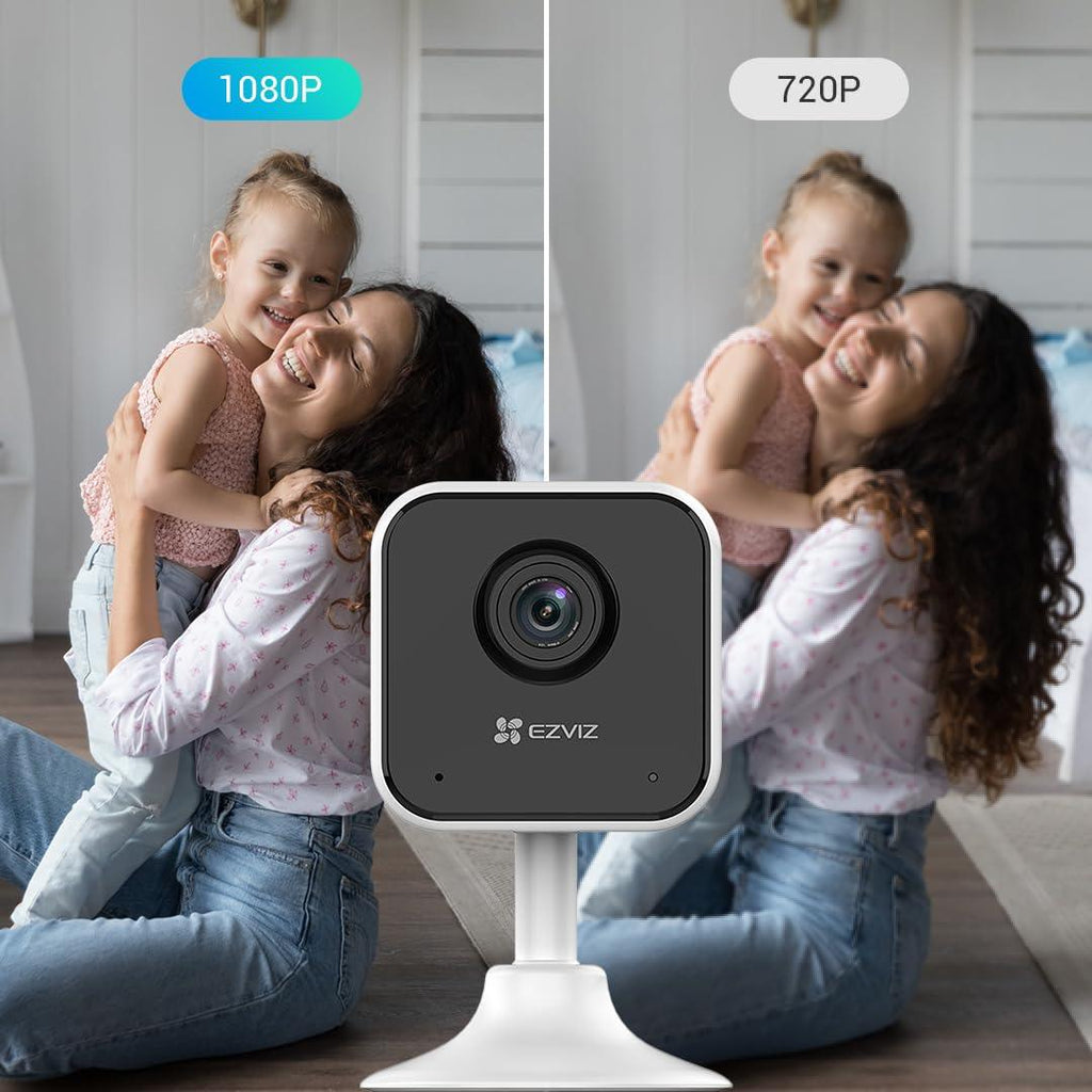 EZVIZ by Hikvision | 1080p Wireless Smart Home Camera | Night Vision | Motion Detection | Sound Alerts | Privacy Mode | Two Way Talk | MicroSD Card Upto 512GB | Google Assistant & Alexa | H1C, White