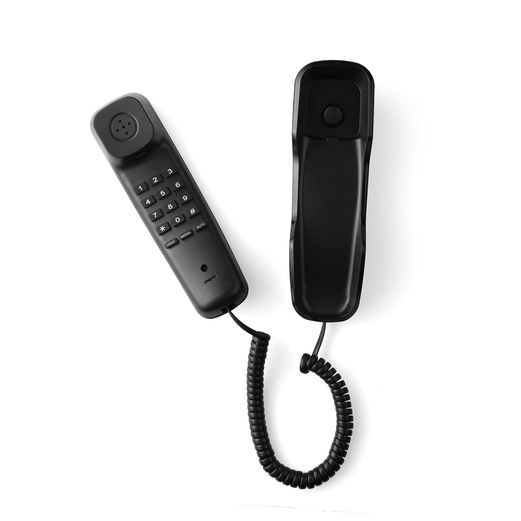 Hola! TF 510 Corded Landline Phone, Wall/Desk Mountable, Clear Call Quality, Compact Design, Redial/Mute/Hold Function (Made in India) (Black)