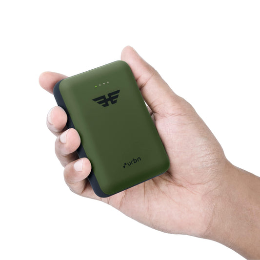 URBN 10000 mAh lithium_polymer 22.5W Super Fast Charging Ultra Compact Power Bank with Quick Charge & Power Delivery, Type C Input/Output, Made in India, Type C Cable Included (Camo)