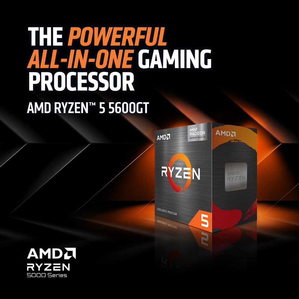 AMD Ryzen 5 5600GT Desktop Processor with Integrated Radeon Graphics 7, 6 cores 12 Threads 16MB Cache Base clock 3.6 GHz Up to 4.6GHz AM4 Socket system memory DDR4 Up to 3200 MT/s - 100-100001488BOX