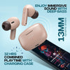 pTron Bassbuds Duo In-Ear Wireless Earbuds, Immersive Sound, 32H Playtime, Clear Calls TWS Earbuds, Bluetooth V5.1 Headphone, Type-C Fast Charging, Voice Assistant & IPX4 Water Resistant (Light Brown)