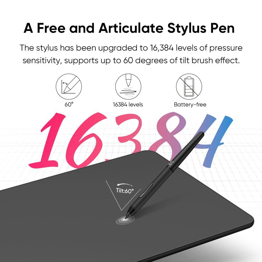 XP-Pen Deco01 V2 Digital Graphics Drawing Pen Tablet (10"(25cm) x 6.25"(15.8cm), 8192 Levels of Pressure Sensitivity, Battery-Free Passive Stylus, Black)