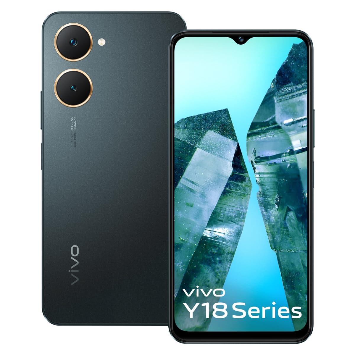 vivo Y18t (Space Black, 4GB RAM, 128GB Storage) with No Cost EMI/Additional Exchange Offers | Without Charger