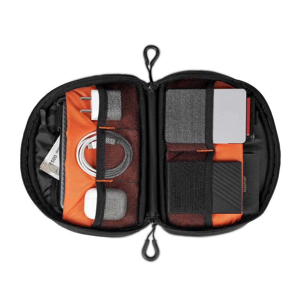 Urban Wolf Tech Pouch: The All-in-One Waterproof Travel Organizer for Cables, Adapters, Chargers, Power Banks, SD Cards, Hard Drives and other Tech essentials-Portable zippered Gadgets Organizer