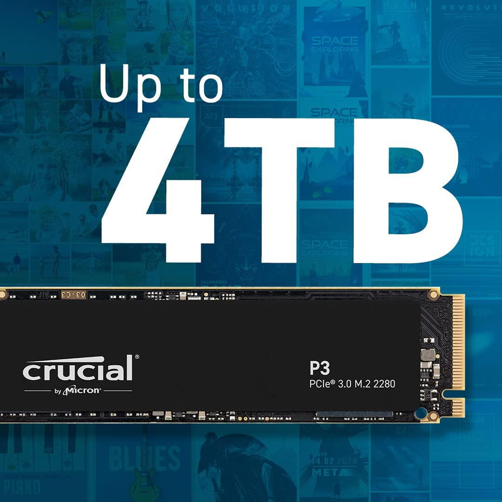 Crucial P3 500GB PCIe 3.0 3D NAND NVMe M.2 SSD, up to 3500MB/s - CT500P3SSD8