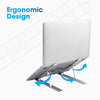 ZEBRONICS Aluminium Alloy Laptop Stand, Compatible with 9-15.6 inch Laptops, 7 Angles Adjustable Tabletop, Anti Slip Silicon Rubber Pads, Foldable, Velvet Pouch Inside, Zeb-NS2000 (Silver)