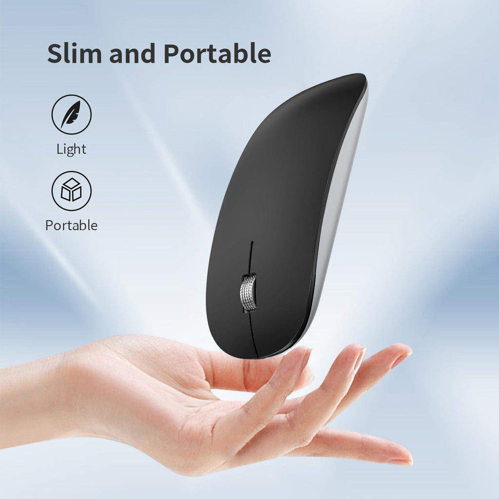 Offbeat - Atom Dual Bluetooth 5.1+5.1 & 2.4Ghz Wireless, Type-C Rechargeable Silent Click Mouse, Triple Device connectivity Windows, Mac, iOS, Android