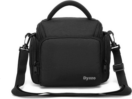 Dyazo Water Resistant Camera Bag/Case Shoulder Strap Space for Photography Lens and Accessories Compatible for Nikon, Canon, Sony, Panasonic, Samsung & Other SLR/DSLR etc (Black & Silver)