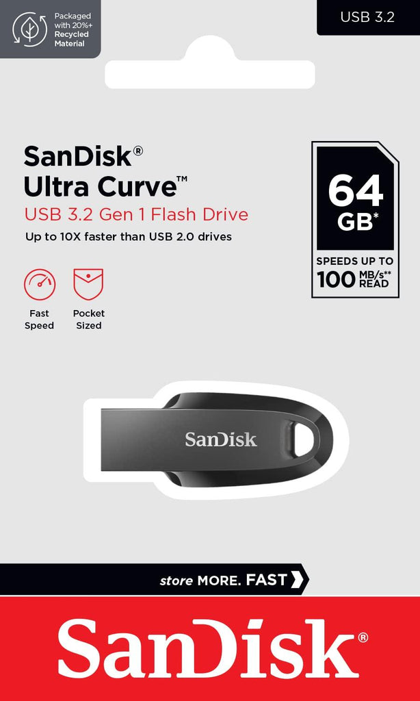 SanDisk ® Ultra Curve USB 3.2 64GB 100MB/s R Black