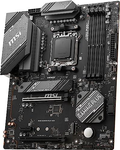 MSI B650 Gaming Plus WiFi Gaming Motherboard (AMD AM5, ATX, DDR5, PCIe 4.0, M.2, SATA 6Gb/s, USB 3.2 Gen 2, HDMI/DP, Wi-Fi 6E, Bluetooth 5.3, AMD Ryzen 7000 Series Desktop Processors)