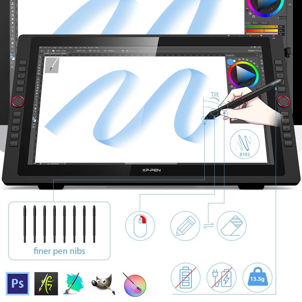 XP-PEN Artist 22R Pro 22 Inch Drawing Pen Display Graphics Monitor with Tilt Function 20 Shortcut Keys and Red Dial (8192 Levels Pen Pressure, 120% sRGB)