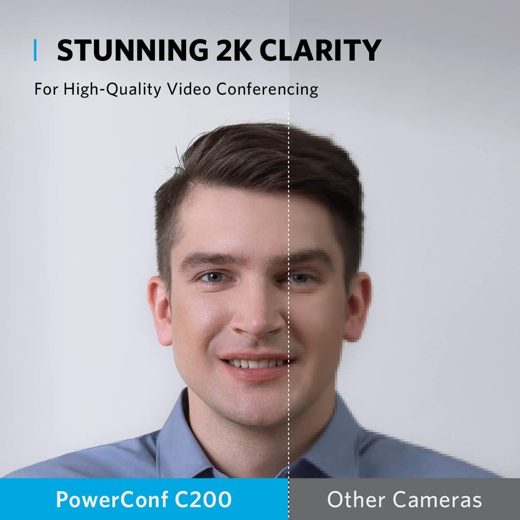 Anker PowerConf C200 2K Mac Webcam, Webcam for Laptop, Computer Camera, with AI-Noise Canceling Microphones, Stereo Mics, Adjustable Field of View, Low-Light Correction, Built-in Privacy Cover