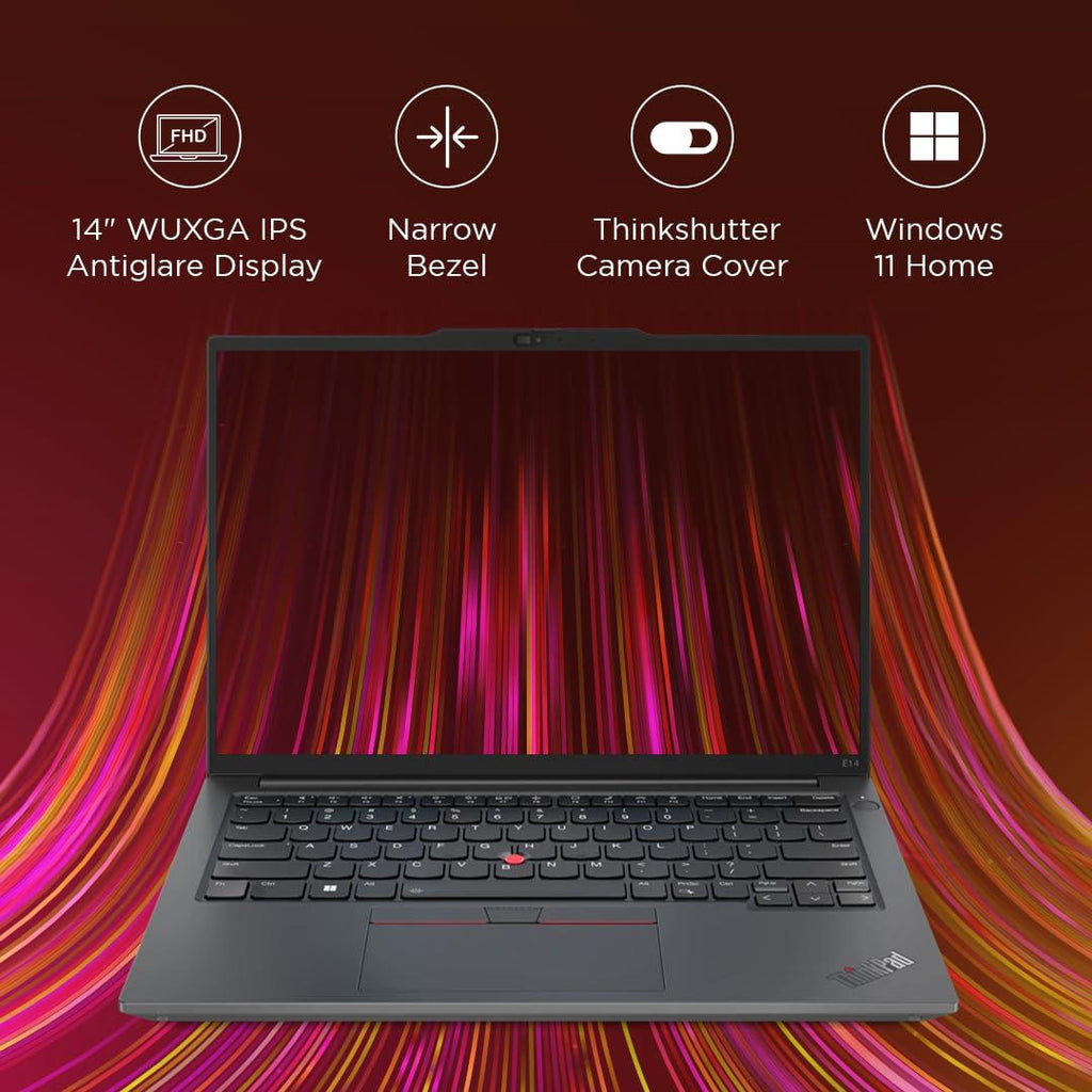 Lenovo ThinkPad E14 AMD Ryzen 5 7530U 14" (35.56 cm) WUXGA IPS 300 Nits Thin and Light Laptop (16GB RAM/512GB SSD/Win 11/Office 2021/AMD Radeon Graphics/Backlit Keyboard/FPR/Black/1.41 kg), 21JRS00U00