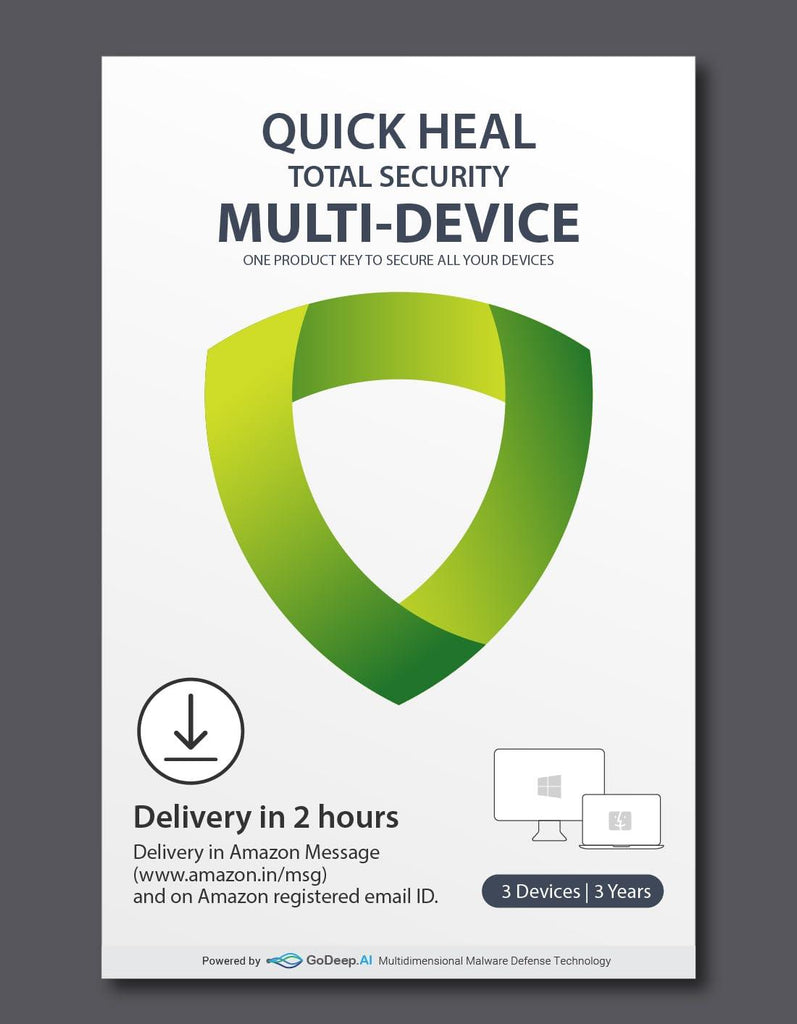 Quick Heal Total Security Multi Device 3 Year 3 Devices (SINGLE KEY) (Email Delivery in 1 Hour - No CD)