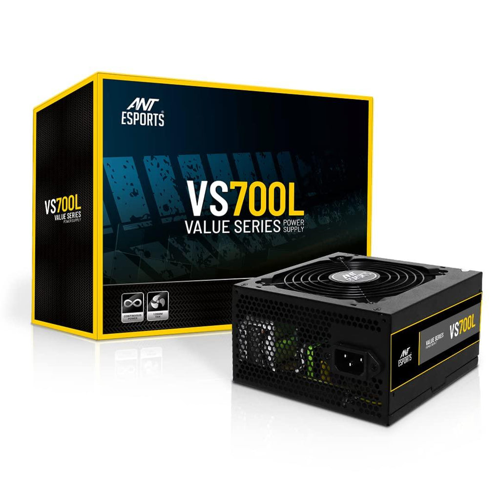 Ant Esports VS700L Non Modular High Efficiency Gaming Power Supply/PSU with 1 x PCIe and 120mm Silent Fan