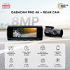 Qubo Car Dash Camera True 4K 2160P UHD Dual Channel from Hero Group, SONY STARVIS IMX415 Sensor, Made in India, ADAS, Rear 1080P, GPS Log, 2.8" Display, 140° Wide Angle, Supports Up to 1TB SD Card