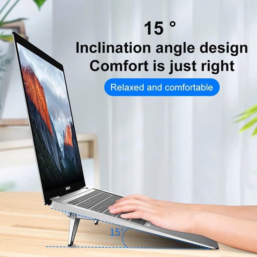 BKN® Mini Premium Metal Folding Portable Laptop Stand Non-Slip Base Tabletop Risers for 10-17 Inch Laptop & Keyboard & Tablet (Pack of 4pcs)