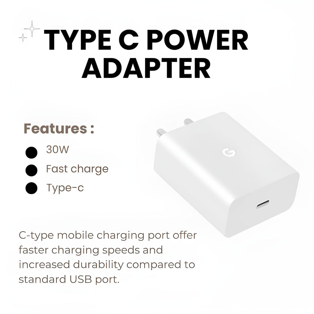 Google 30W Type C Fast Charger Adapter | USB C to C Port Android Phone Wall Charging Compatible with Pixel 9 Pro | Pixel 9 | Pixel 8 Pro/8/8a | Pixel 7 Pro/7/7a | Pixel 6 Pro/6/6a | Tablet, White