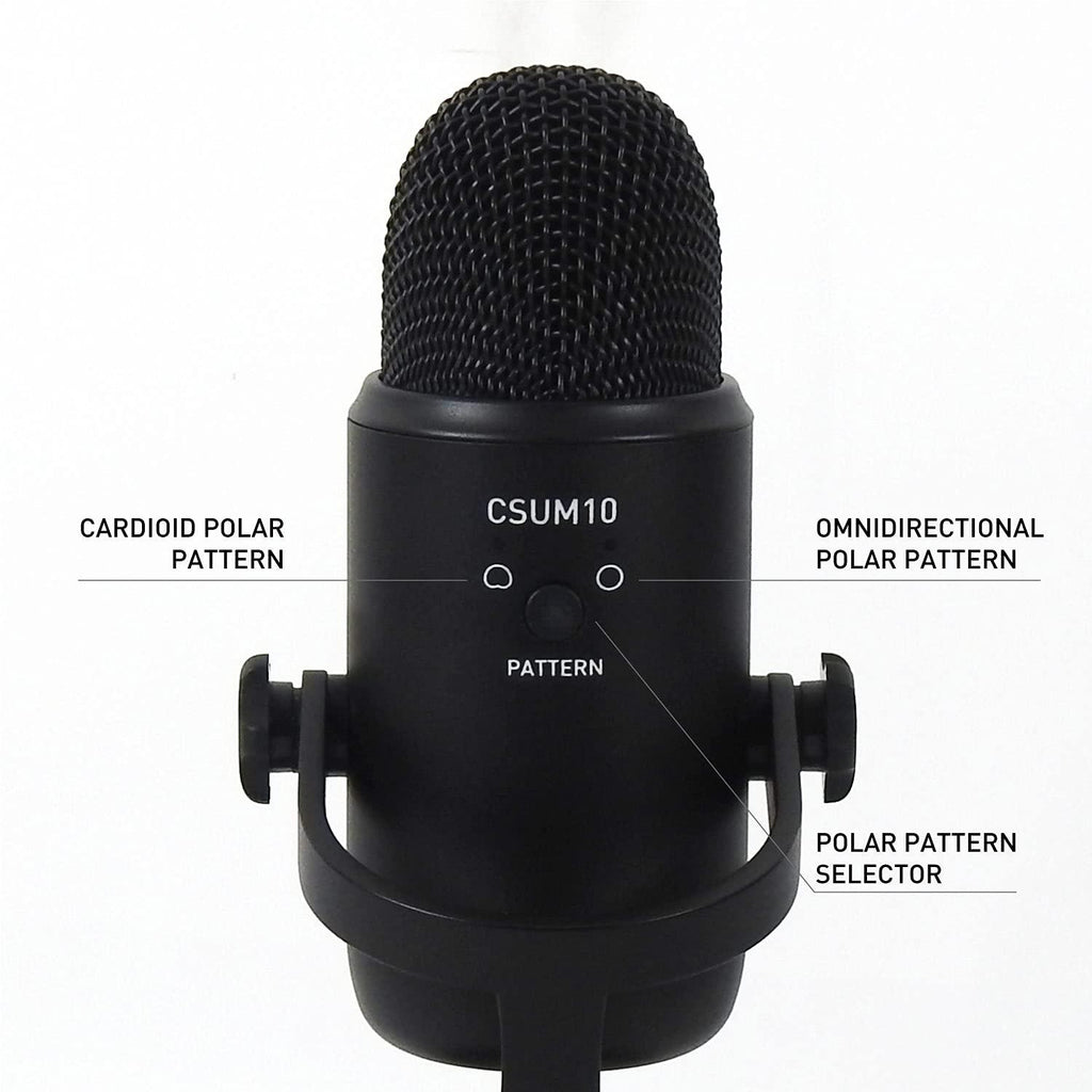 JBL Commercial CSUM10 Compact USB Microphone for Recording, Streaming and Online Calls, Black, Medium, Omnidirectional