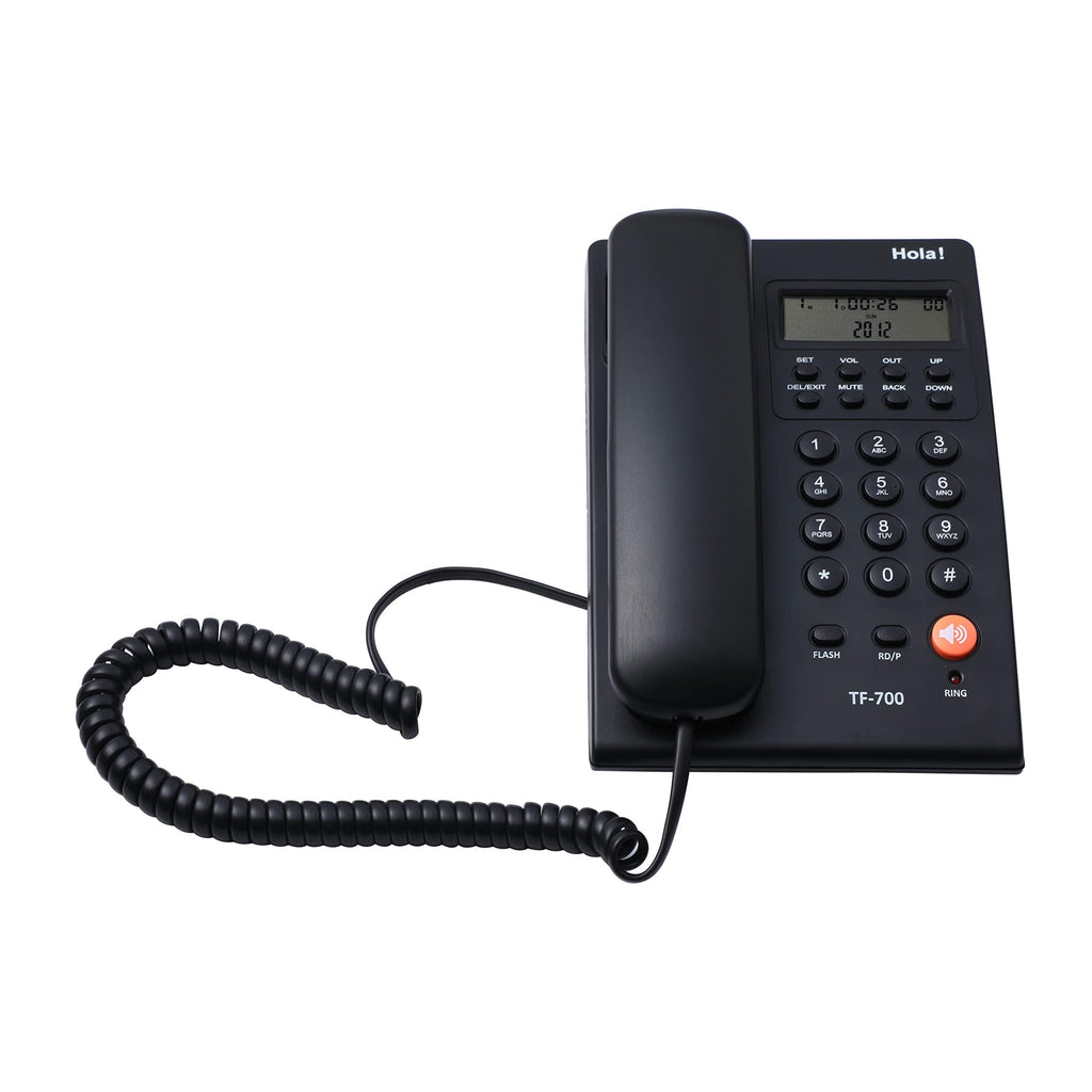 Hola ! Tf 700 Speaker Phone with Caller Id (Cli) and Two Way Speakerphone Function Supported by Date/Time Display (Black)