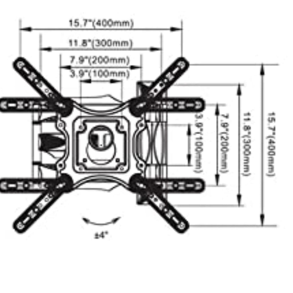 Gadget Wagon 32 to 55 Inch led TV Wall Mount movable swivel corner bracket P4, Swivel and Tilt corner, full motion