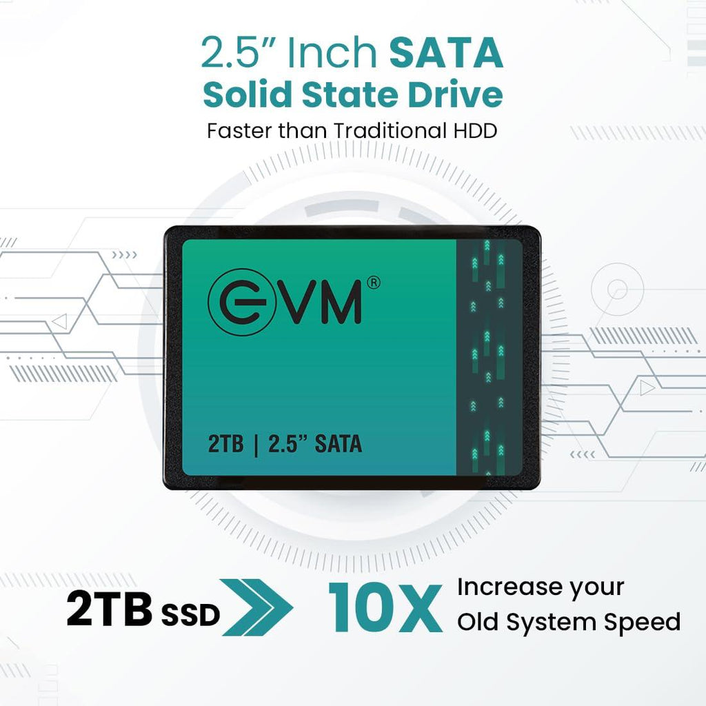 EVM 2TB 2.5 Inch SATA Internal SSD - Read: 550MB/s & Write: 500MB/s - SATA Solid-State Drive - 5Years Warranty (EVM25/2TB)