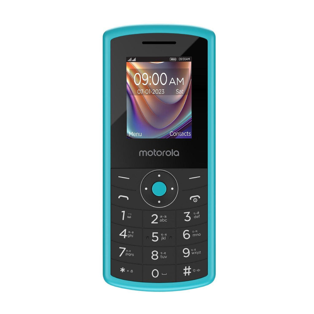 (Refurbished) Motorola All-New A10 Dual Sim keypad Mobile with 800 mAh Battery & Dedicated Receiver, Expandable Storage Upto 32GB, Wireless FM with auto Call Recording | Teal Blue - Triveni World