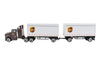 Daron Ups Die Cast Tractor with 2 Trailers, White, Kid