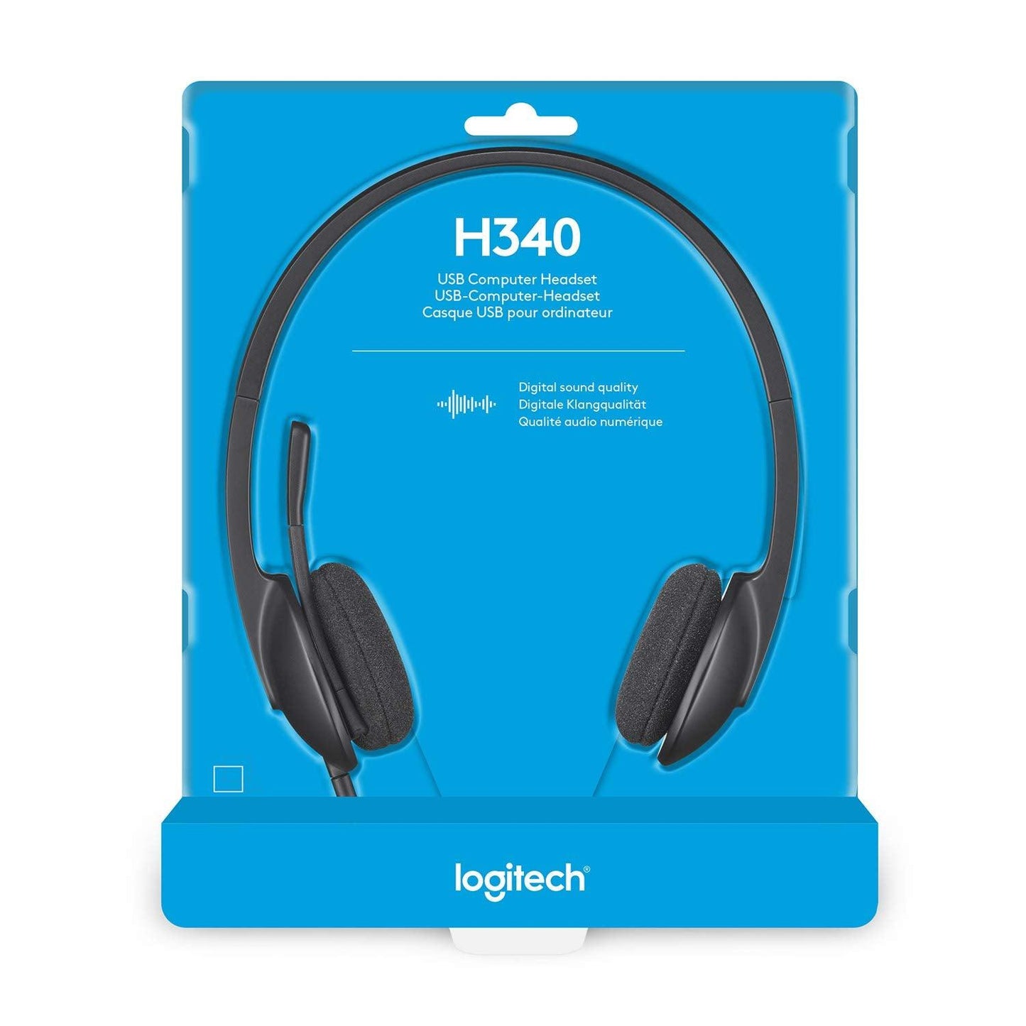 Logitech H340 Stereo Wired Over Ear Headphones With Mic With Noise-Cancelling, Usb, Pc/Mac/Laptop - Black