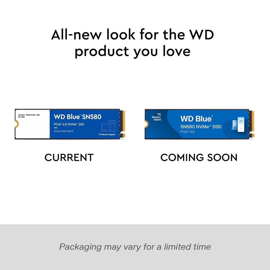 Western Digital WD Blue SN580 NVMe 2TB, Upto 4150MB/s, 5 Y Warranty, PCIe Gen 4 NVMe M.2 (2280), Internal Solid State Drive (SSD) (WDS200T3B0E)