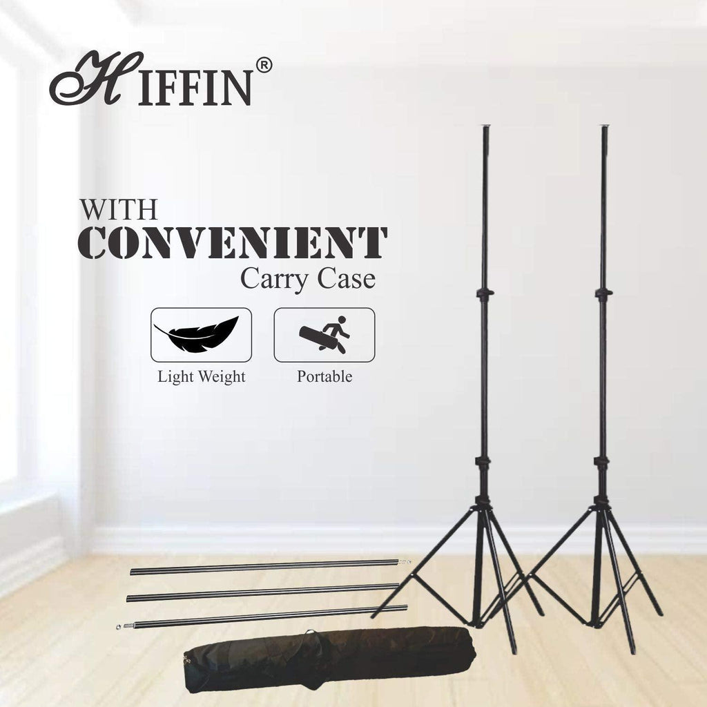 HIFFIN® Studio Background Support Kit for Backdrop Photography and Videography | Portable and Foldable Stand Kit with Carry Bag