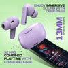 pTron Bassbuds Duo in-Ear Wireless Earbuds,Immersive Sound,32Hrs Playtime,Clear Calls Tws Earbuds,Bluetooth V5.1 Headphones,Type-C Fast Charging,Voice Assist&Ipx4 Water Resistant (Light Lilac)