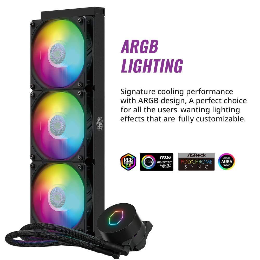 Cooler Master MasterLiquid ML360L ARGB V2 CPU Liquid Cooler - Black | Support Intel & AMD CPU Socket AM5, AM4, AM3 LGA1700, 1200, 2066, 1151 | 3rd Gen Dual Chamber Pump | 360mm Close-Loop AIO