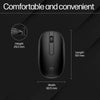 HP 240 Bluetooth Wireless Mouse with 3 Buttons/1600 DPI Red Optical Tracking/Sleek and Ambidextrous/Compatible to Windows 10, macOS, Chrome OS, 3 Years Warranty (Black)