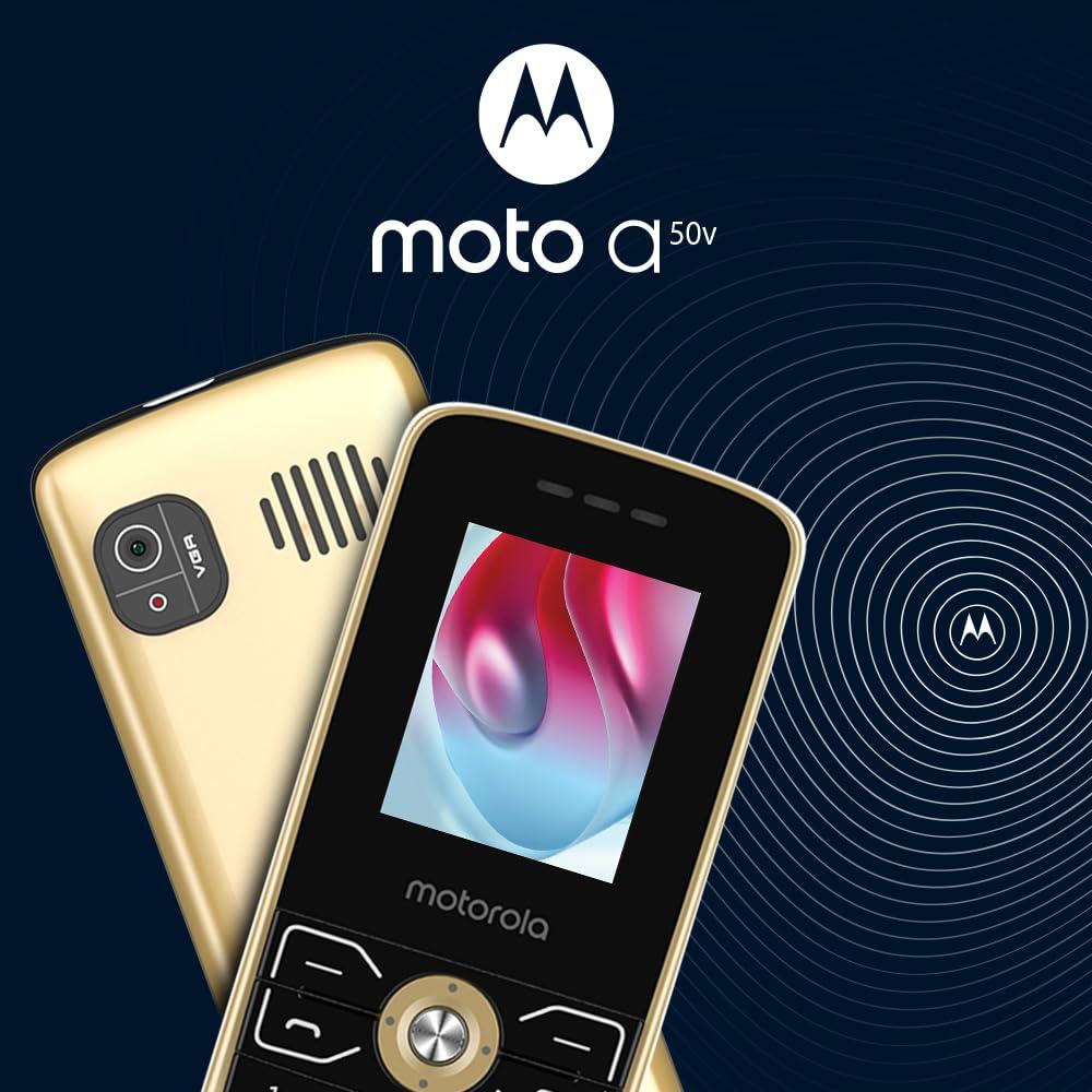 Motorola All-New A50 Dual Sim keypad Phone with Voice Feature | VGA Rear Camera | 1750 mAh Powerful Battery - upto 10 Days standby Time| 6 Indian Languages Input Support | Gold