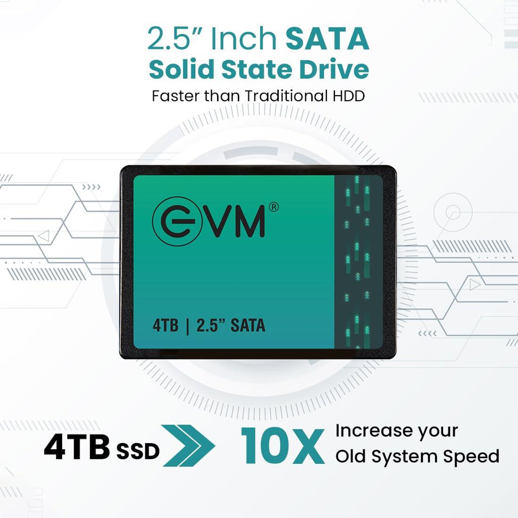 EVM 4TB 2.5 Inch SATA Internal SSD - Read: 550MB/s & Write: 500MB/s - SATA Solid-State Drive - 5Years Warranty (EVM25/4TB)