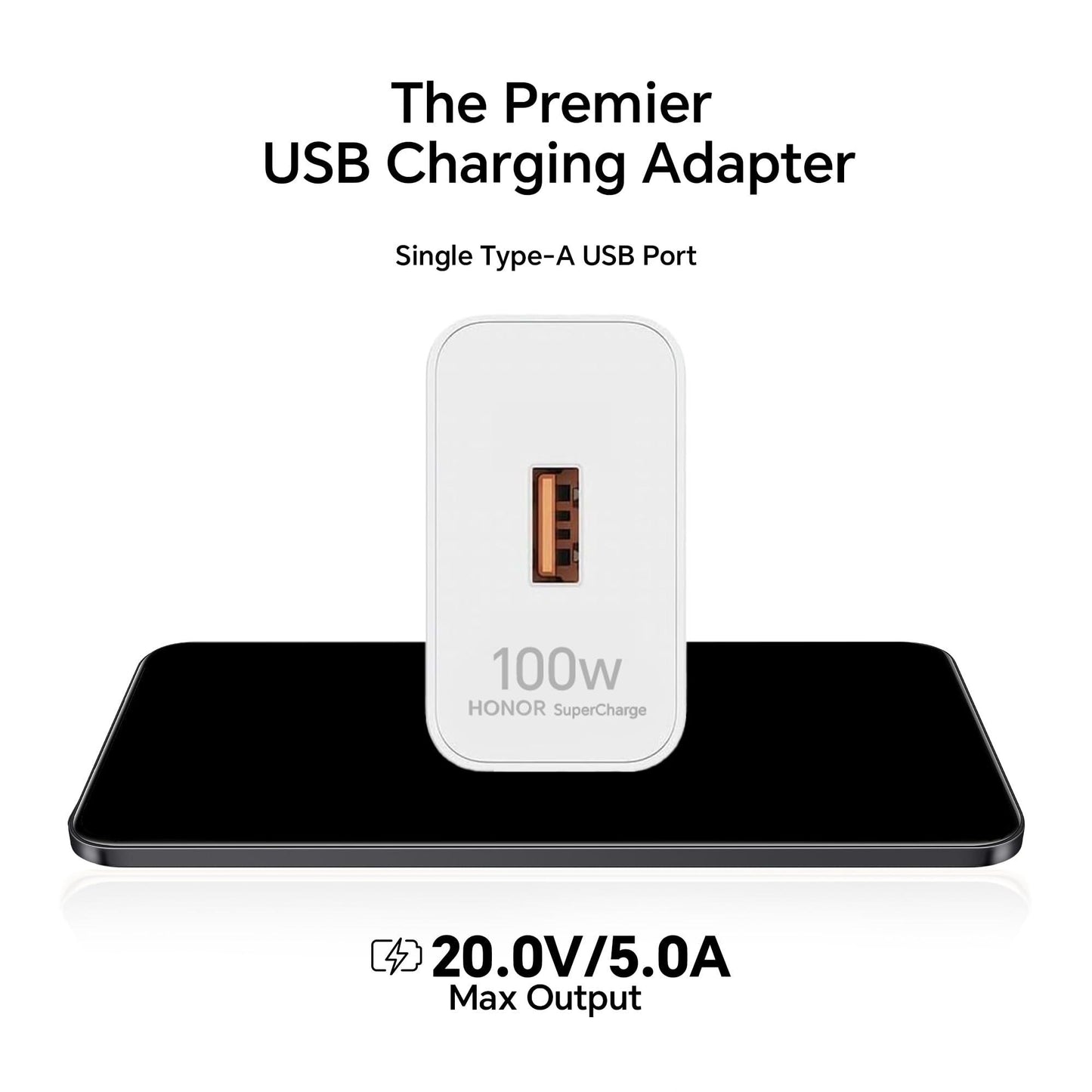 Honor Supercharge 100W USB Type-A Mobile Charger (Cable Not Included),White