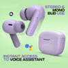 pTron Bassbuds Duo in-Ear Wireless Earbuds,Immersive Sound,32Hrs Playtime,Clear Calls Tws Earbuds,Bluetooth V5.1 Headphones,Type-C Fast Charging,Voice Assist&Ipx4 Water Resistant (Light Lilac)