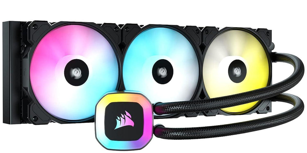 Corsair H150 RGB Liquid CPU Cooler,3x120mm SP RGB ELITE PWM fans, 37 Total individually addressable RGB LEDs, compatible to all modern CPU sockets - GA 1200,115X, 2066, and AM4, iCUE software sync RGB