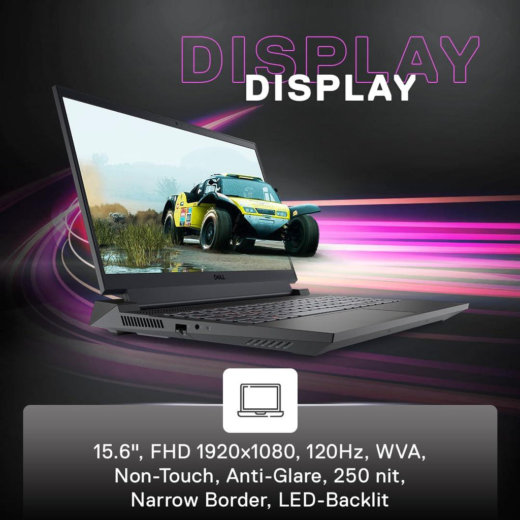 Dell G15-5530 Gaming Laptop, Intel Core i5-13450HX Processor, 16GB DDR5, 512GB,NVIDIA RTX 3050,6GB GDDR6, 15.6" (39.62cm) FHD 120Hz 250 nits, Backlit KB Orange,Win 11 + MSO'21,Dark Shadow Gray, 2.65kg