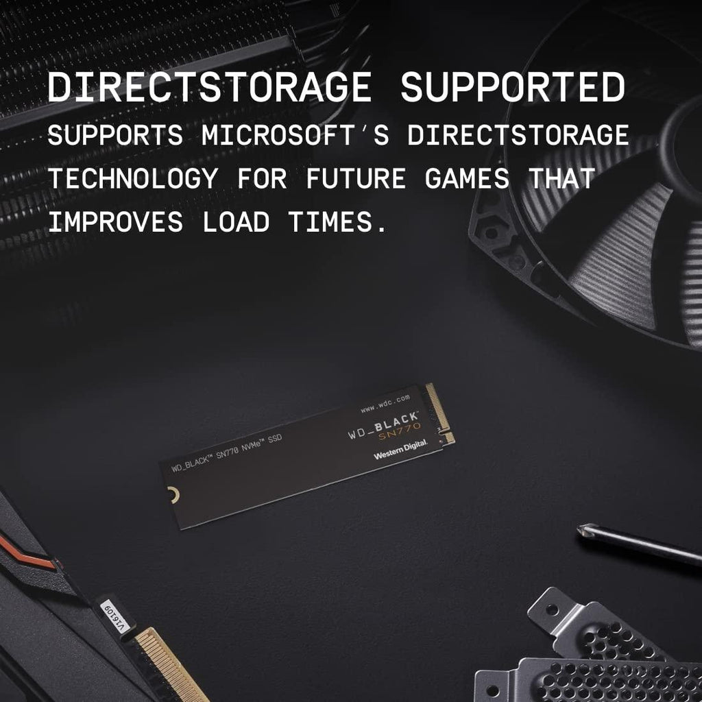 Western Digital WD Black SN770 NVMe 2TB, Upto 5150MB/s, 5Y Warranty, PCIe Gen 4 NVMe M.2 (2280), Gaming Storage, Internal Solid State Drive (SSD) (WDS200T3X0E)